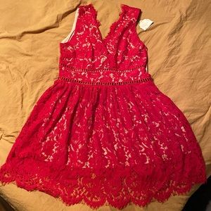 Alter’d state red lace dress size l